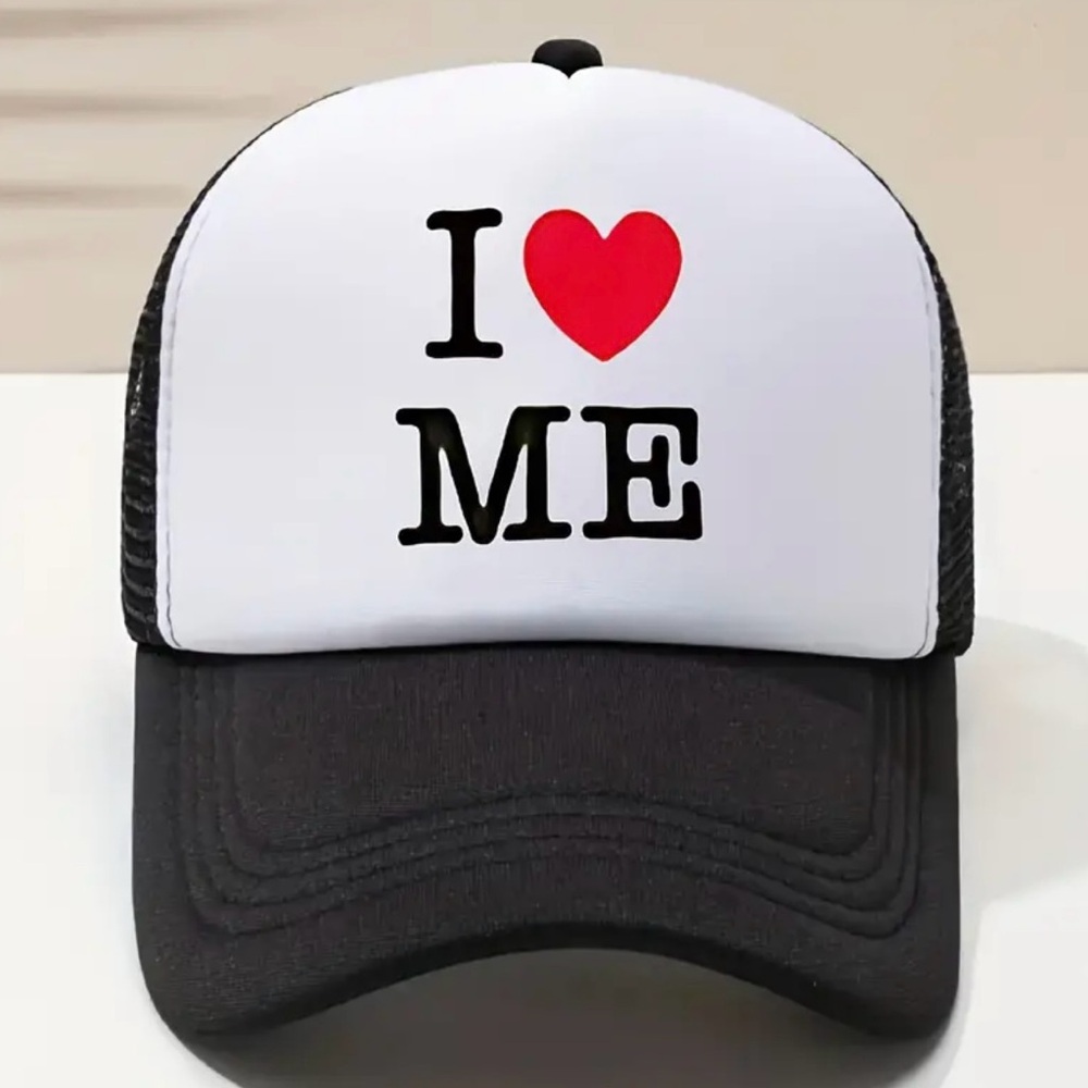 I Love Me Black and White Cap